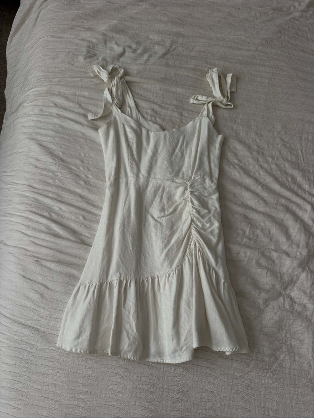 Women’s Tie-Strap White Mini Dress